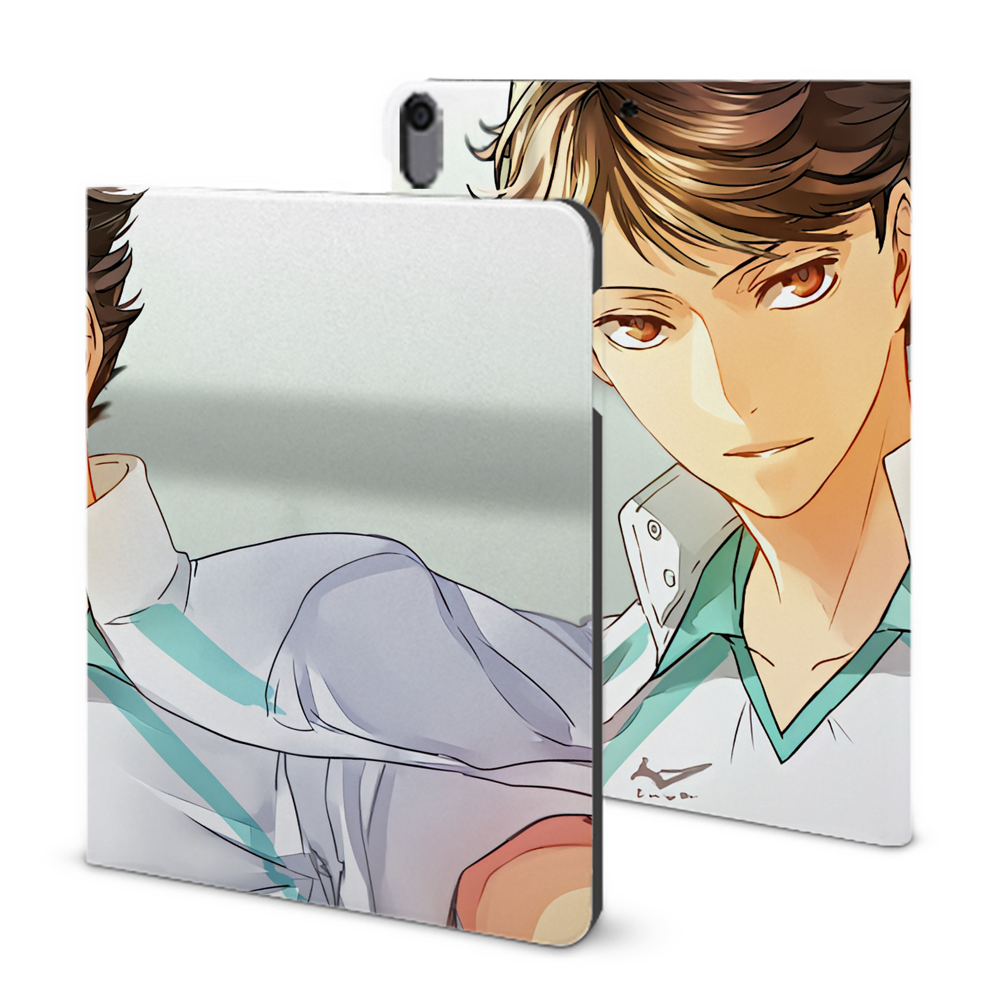 （画像用） ハイキュー!! Haikyu!! IPad ケース ブック型 PUレザー TPU 耐衝撃 軽量 薄型 ペン収納なし 全面保護 IPad 各モデル対応